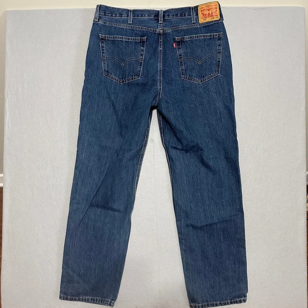 Levis 550‎ Relaxed Fit Jeans Mens 40x34 Blue Denim Tapered Leg 00550-4886